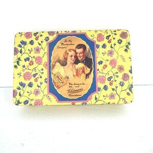 Whitman’s‎ Sampler Chocolates Vintage Tin Yellow Floral Couple Special Edition